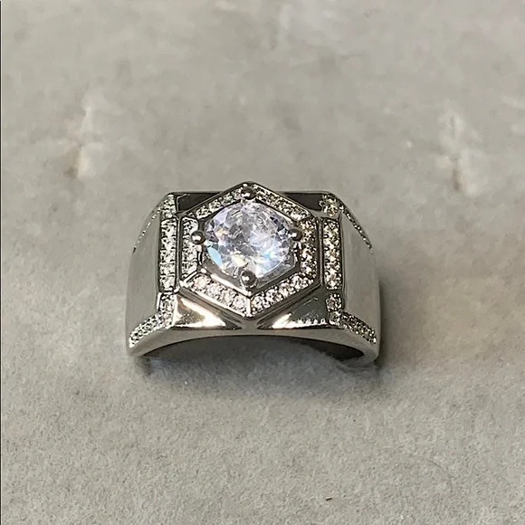 S925 White Moissanite Ring for Men